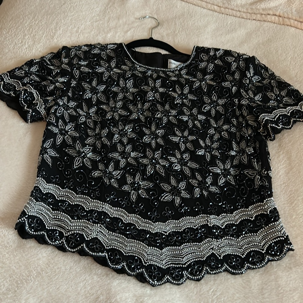 Papell Beaded Evening Top